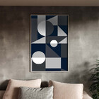 Quadro Decorativo Abstrato Geometric Ter Com Moldura Prata -