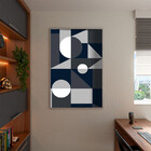 Quadro Decorativo Abstrato Geometric Ter Com Moldura Prata -