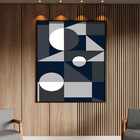 Quadro Decorativo Abstrato Geometric Ter Com Moldura Preto -