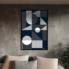 Quadro Decorativo Abstrato Geometric Ter Com Moldura Preto -