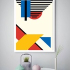 Quadro Decorativo Abstrato Geométrico Amarelos  - 70x50cm Mol