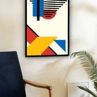 Quadro Decorativo Abstrato Geométrico Amarelos  - 70x50cm Mol