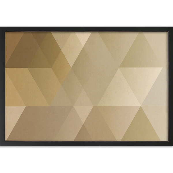 Quadro Decorativo Abstrato Geométrico Sem Vidro Preto