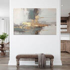 Quadro Decorativo Abstrato Gold The Gray - 120x80 Cm