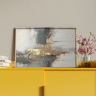 Quadro Decorativo Abstrato Gold The Gray Com Moldura Dourada