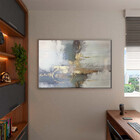 Quadro Decorativo Abstrato Gold The Gray Com Moldura E Vidro