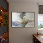 Quadro Decorativo Abstrato Gold The Gray Com Moldura E Vidro