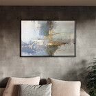 Quadro Decorativo Abstrato Gold The Gray Com Moldura E Vidro