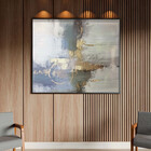 Quadro Decorativo Abstrato Gold The Gray Com Moldura E Vidro
