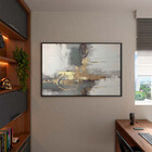Quadro Decorativo Abstrato Gold The Gray Com Moldura Preto -