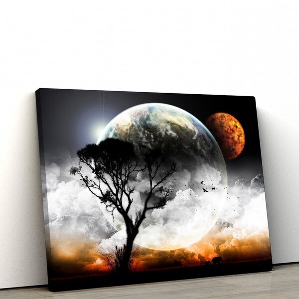 Quadro Decorativo Abstrato Grande Luar  Sala Quarto