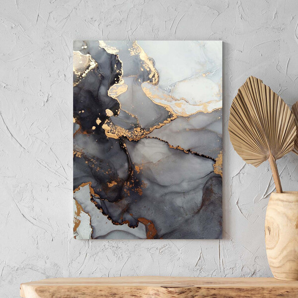 Quadro Decorativo Abstrato Gray Smoke - 120x80 Cm