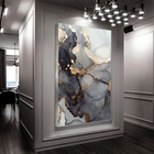 Quadro Decorativo Abstrato Gray Smoke Com Moldura Prata 120x60