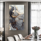Quadro Decorativo Abstrato Gray Smoke Com Moldura Prata 120x60