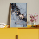 Quadro Decorativo Abstrato Gray Smoke Seg Com Moldura Dourada