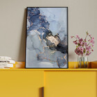 Quadro Decorativo Abstrato Gray Smoke Seg Com Moldura E Vidro