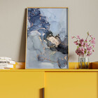 Quadro Decorativo Abstrato Gray Smoke Seg Com Moldura E Vidro