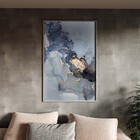 Quadro Decorativo Abstrato Gray Smoke Seg Com Moldura E Vidro