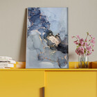 Quadro Decorativo Abstrato Gray Smoke Seg Com Moldura E Vidro