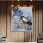 Quadro Decorativo Abstrato Gray Smoke Seg Com Moldura E Vidro