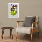 Quadro Decorativo Abstrato Jogador De Futebol 33x24cm Moldura