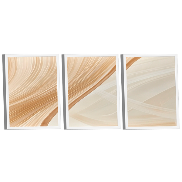 Quadro Decorativo Abstrato Linhas Bege