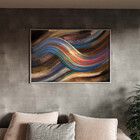 Quadro Decorativo Abstrato Linhas Douradas Sobrepostas Com Mo