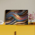 Quadro Decorativo Abstrato Linhas Douradas Sobrepostas Com Mo