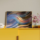 Quadro Decorativo Abstrato Linhas Douradas Sobrepostas Com Mo