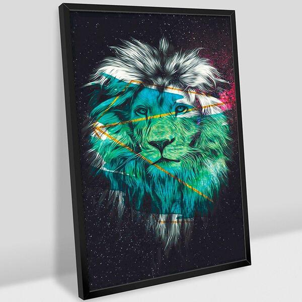 Quadro Decorativo Abstrato Lion 50x70x2,8 Pvc Luven Pre
