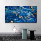 Quadro Decorativo Abstrato Mármore Azul - 100x70 Cm