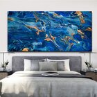 Quadro Decorativo Abstrato Mármore Azul - 120x60 Cm