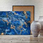 Quadro Decorativo Abstrato Mármore Azul - 180x100 Cm