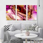 Quadro Decorativo Abstrato Marmorizado Rose Gold