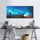 Quadro Decorativo Abstrato Menino E Estrelas