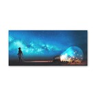 Quadro Decorativo Abstrato Menino E Estrelas