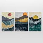 Quadro Decorativo Abstrato Mountains Landscape In Sunset 3 Te