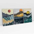 Quadro Decorativo Abstrato Mountains Landscape In Sunset 3 Te