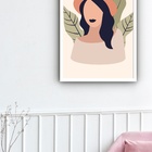 Quadro Decorativo Abstrato Mulher Folhas  - 70x50cm Moldura P