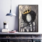 Quadro Decorativo Abstrato Negra Com Coroa 45x34cm Moldura:ma