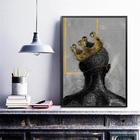 Quadro Decorativo Abstrato Negro Com Coroa 33x24cm Moldura:ma