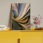 Quadro Decorativo Abstrato Oliva Com Moldura E Vidro Prata -