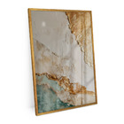 Quadro Decorativo Abstrato Ouro E Areia 150x100cm Moldura Cai