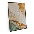 Quadro Decorativo Abstrato Ouro E Areia 150x100cm Moldura Mad