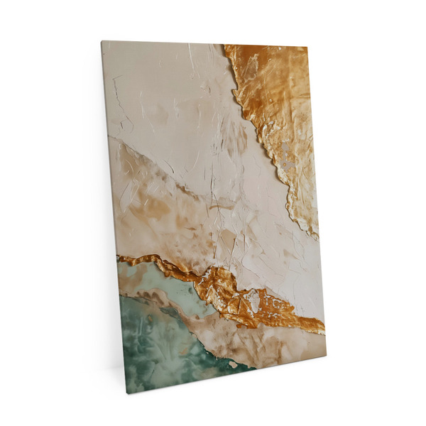 Quadro Decorativo Abstrato Ouro E Areia Paisagem 60x40cm Para