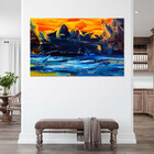 Quadro Decorativo Abstrato Pallet - 120x60 Cm