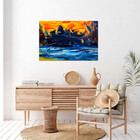 Quadro Decorativo Abstrato Pallet - 120x60 Cm