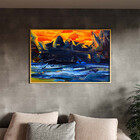 Quadro Decorativo Abstrato Pallet Com Moldura Dourada - 100x7