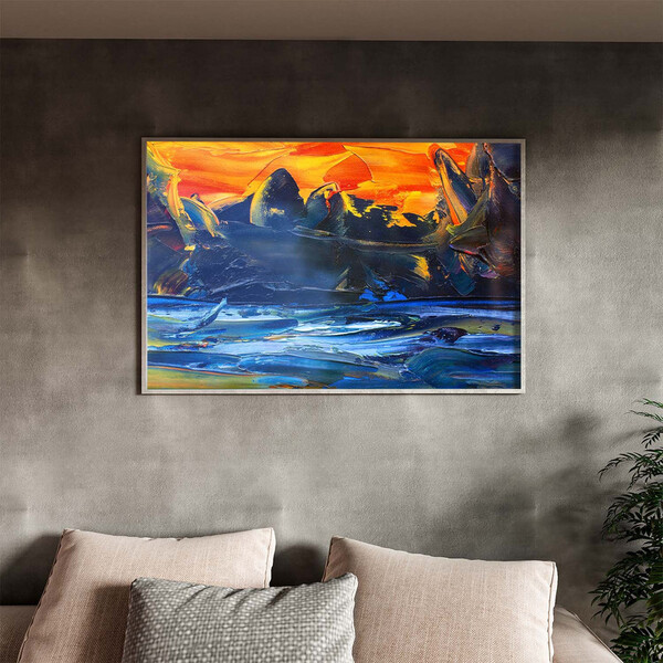 Quadro Decorativo Abstrato Pallet Com Moldura E Vidro Prata -