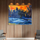 Quadro Decorativo Abstrato Pallet Com Moldura E Vidro Prata -